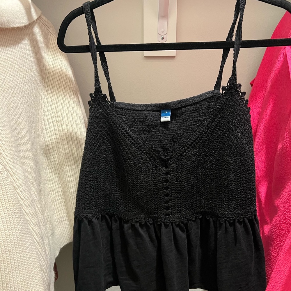 Old Navy Charcoal Textured Blouse 2X